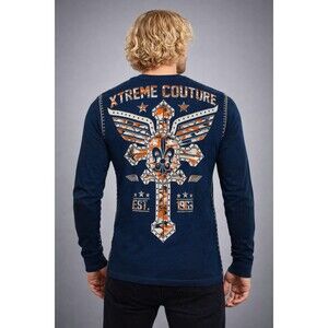 XtremeCouture AFFLICTION Mens Thermal L/S SOLDIER OF FAITH Wings Sz L A111 X1629